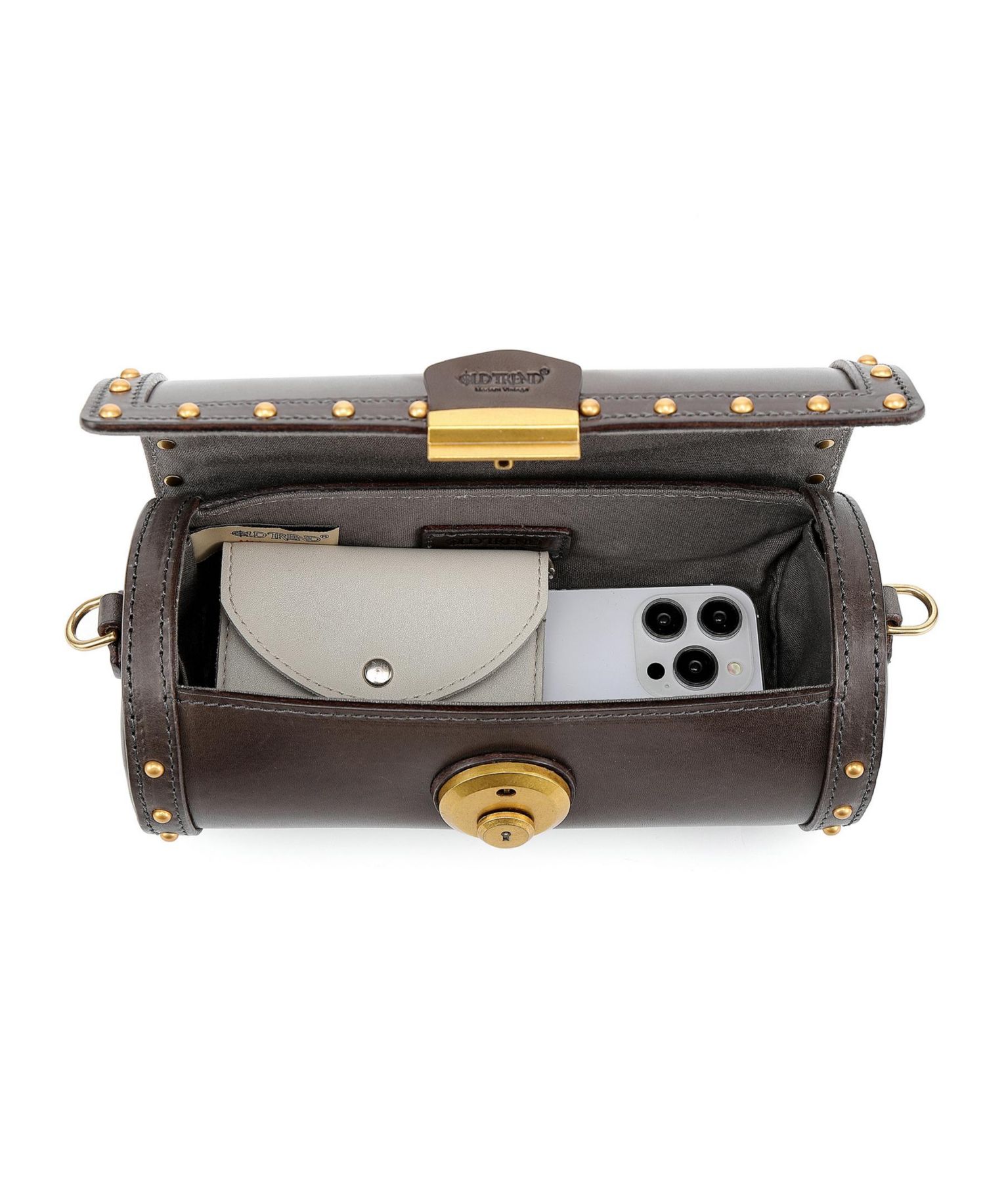 Oranda Small Leather Barrel Crossbody Bag
