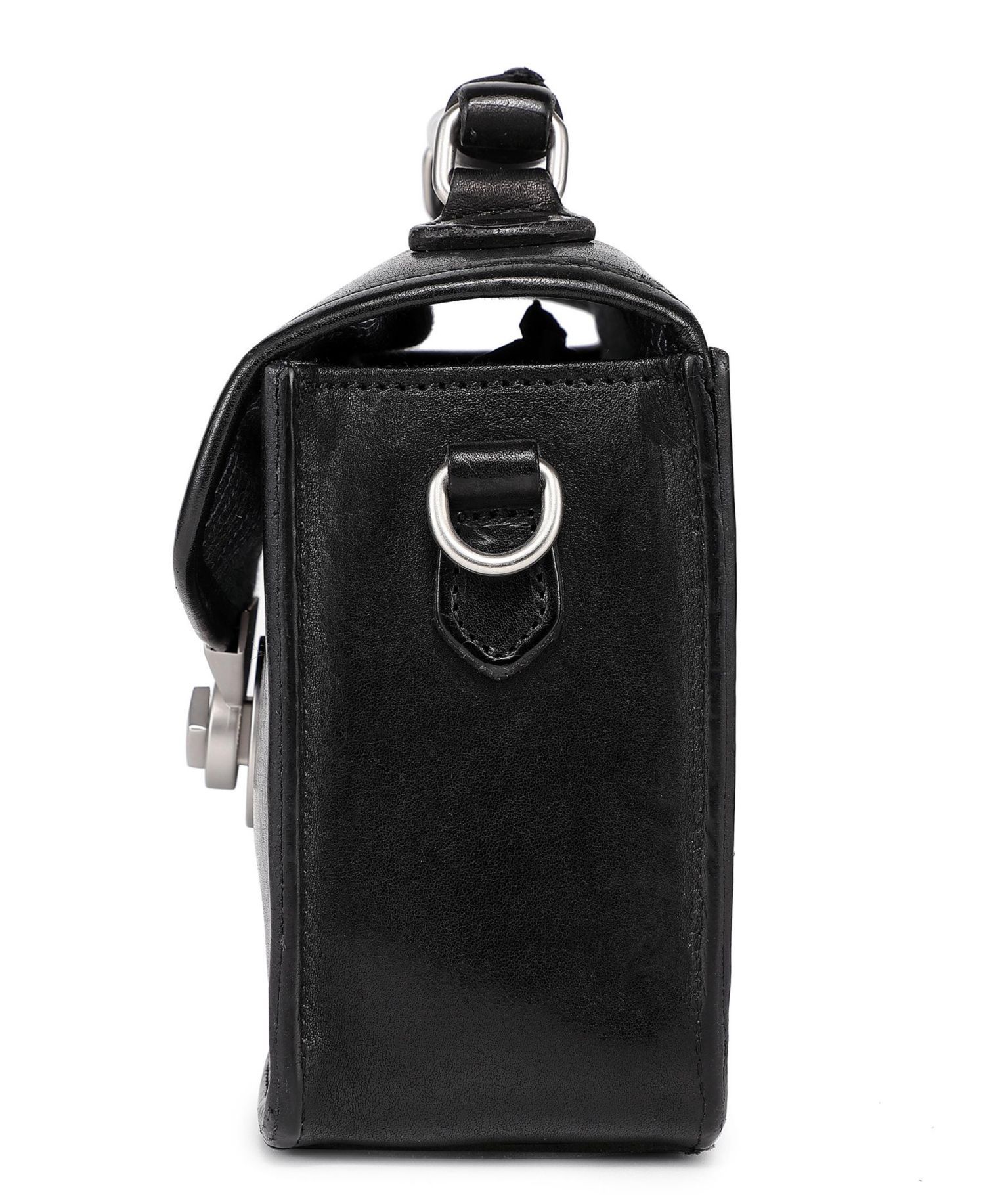 Laurel Mini Leather Convertible Pushlock Crossbody Bag