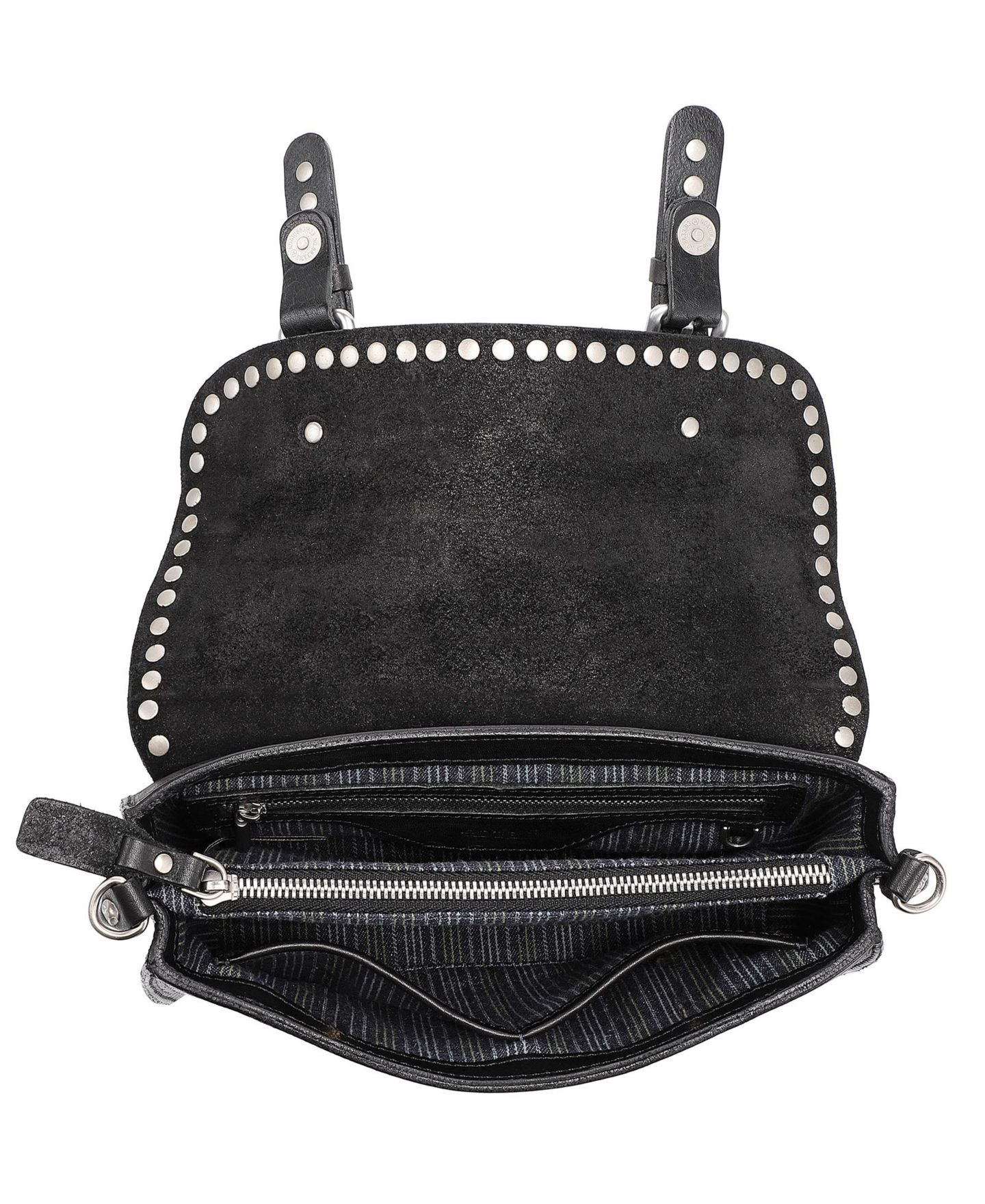 Женская сумка OLD TREND Soul Stud Small Leather Convertible Crossbody, цвет: Чёрный — фото 5
