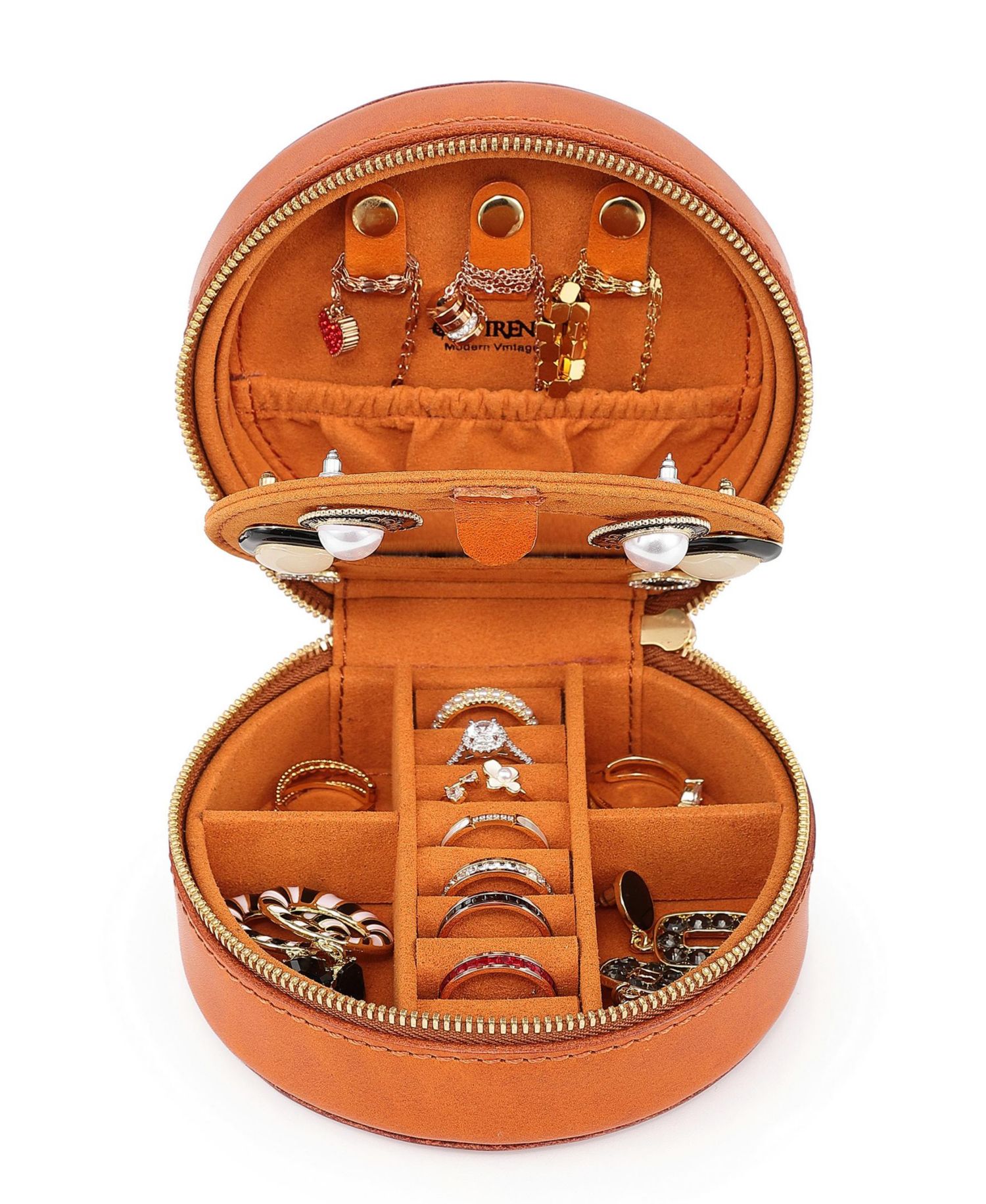 Leather Jewelry Box - Round