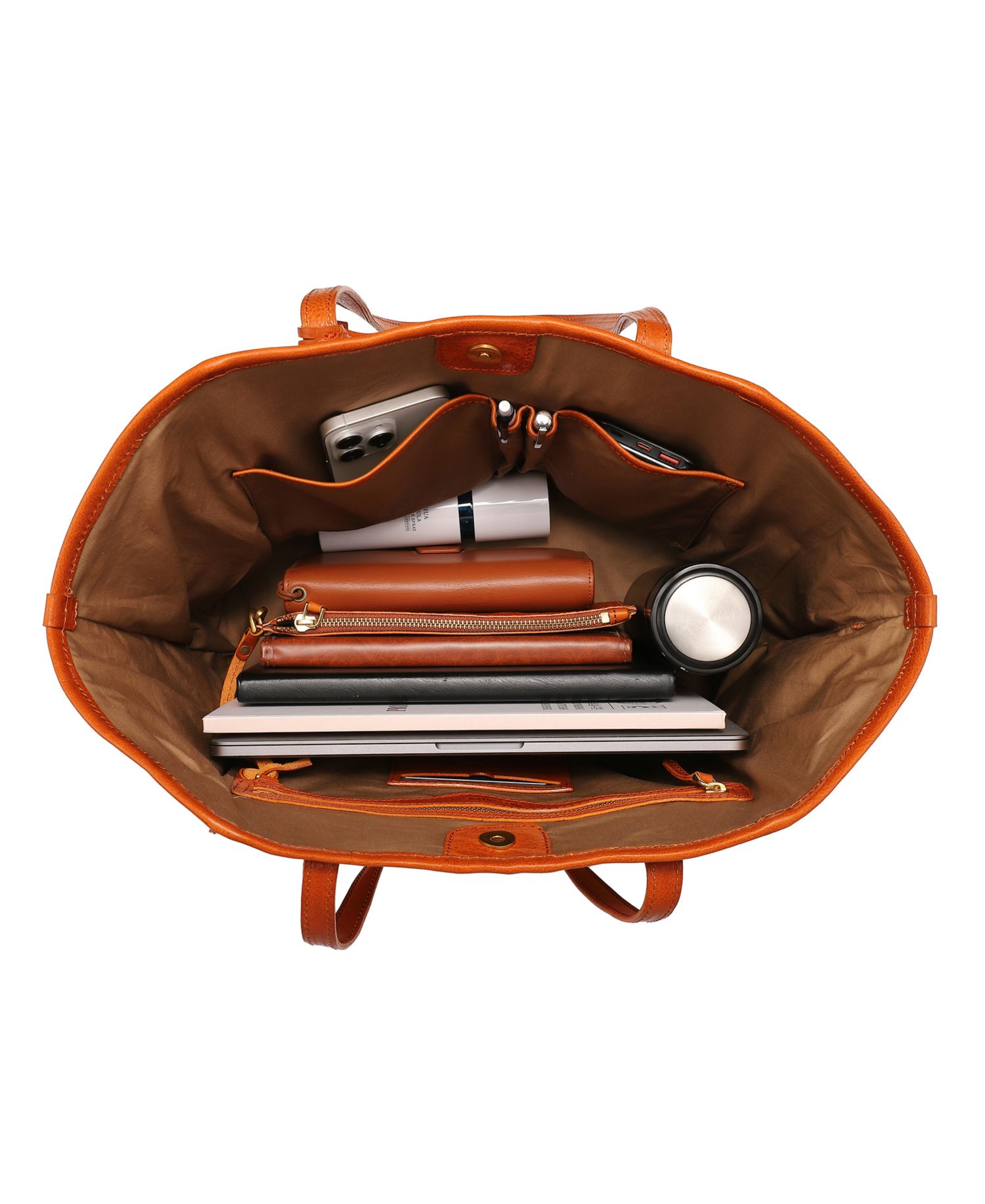 Iris Large Leather Carryall Tote Handbag
