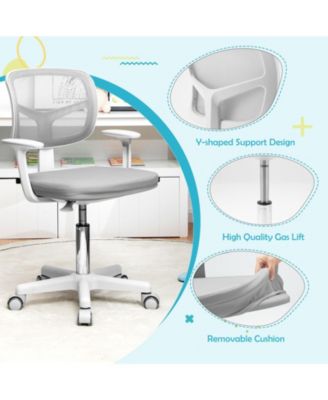 Adjustable Desk Chair with 5 Rolling Casters for Kids
