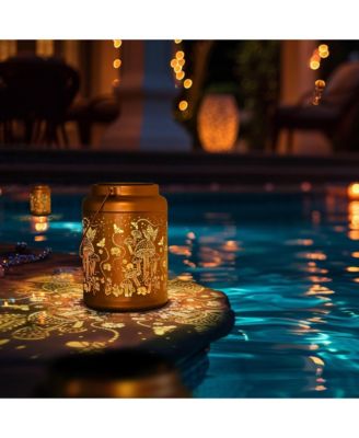 Mushroom Solar Lantern Outdoor Hanging Waterproof Metal Decor Light Christmas Gifts Yard Patio Porch 2Pack