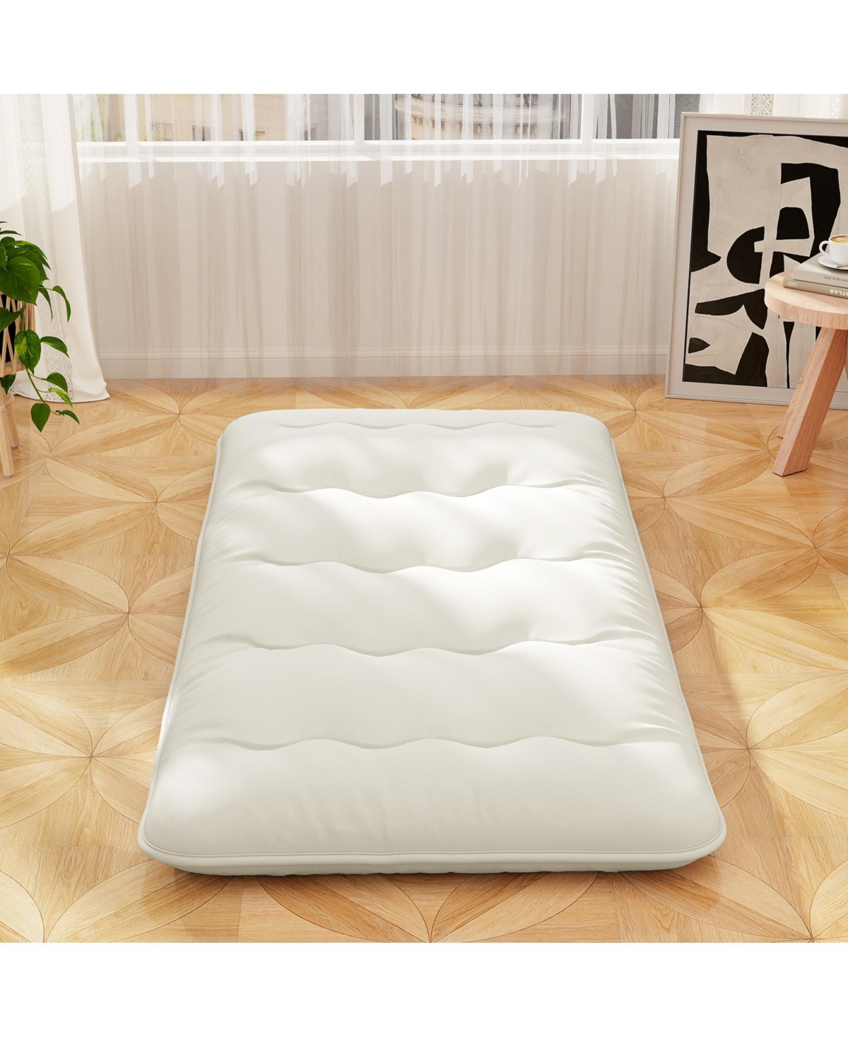 Gouun Twin Futon Mattress Floor Sleeping Pad with Washable Cover-Twin Size