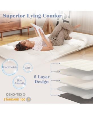 Twin Futon Mattress Floor Sleeping Pad with Washable Cover-Twin Size