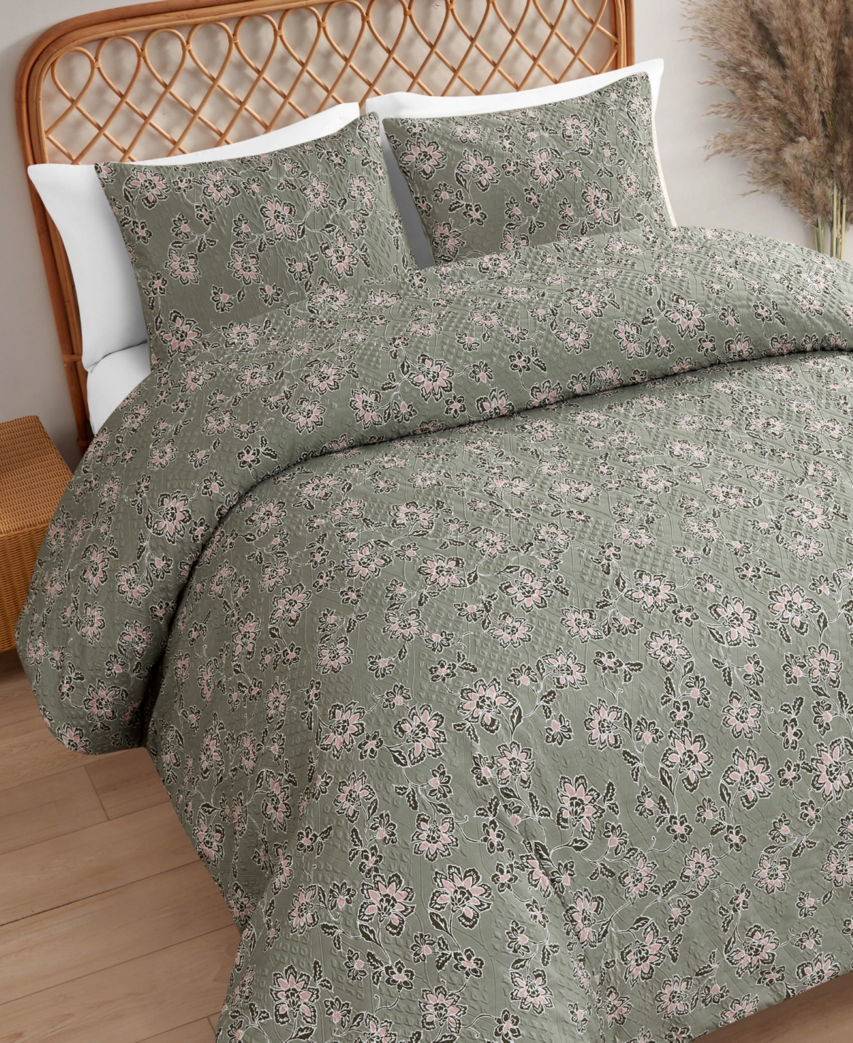 Jessica Simpson Botanical Embossed 2-pc. Comforter Set, Twin/twin Xl In Sage Green