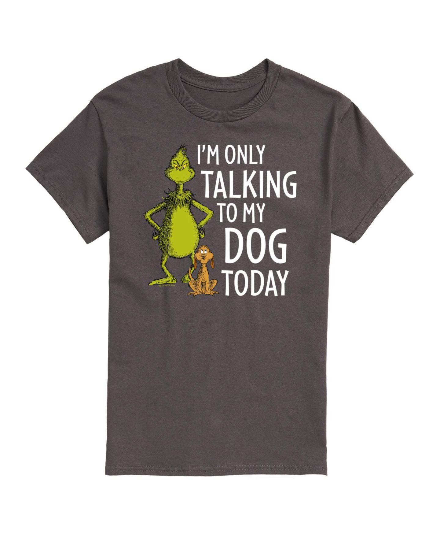 Мужская футболка AIRWAVES The Grinch Only Talking To My Dog Today People Short Sleeve, цвет: Серый — фото 1