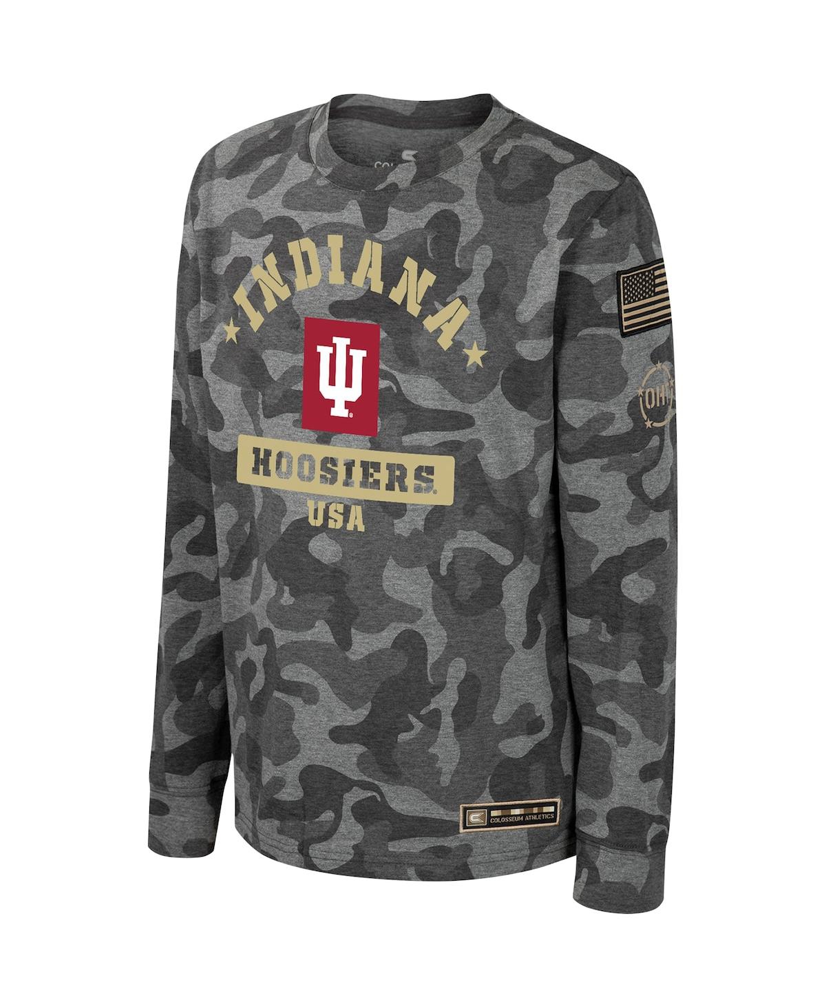 Colosseum Big Boys and GirlsIndiana Hoosiers Oht Military Appreciation Dark Star Long Sleeve T-Shirt - Camo