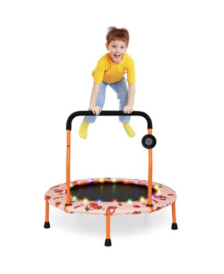 36 Inch Mini Trampoline with Colorful LED Lights and Bluetooth Speaker