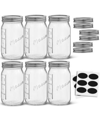 Regular Set of 6 Mason Jars with Airtight Lids