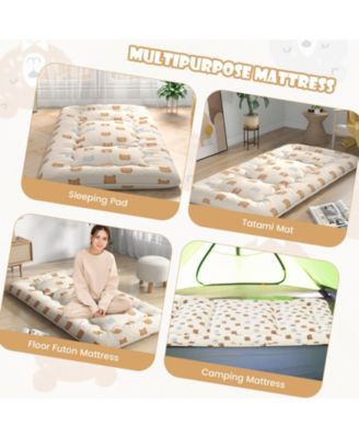 Twin Size Foldable Futon Mattress with Washable Cover and Carry Bag