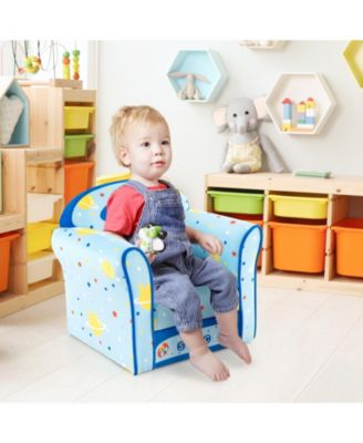 Toddlers Sofa Chair with Velvet Fabric Cover High Density Sponge Filling