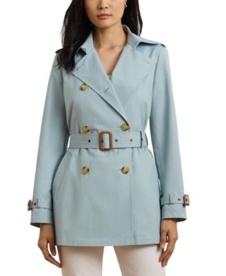 Women's Short Double-Breasted Belted Trench Coat