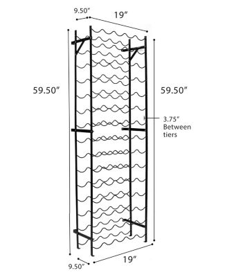75-Bottle Freestanding Wine Rack Stand - Perfect Storage for Kitchen, Dining Room, Bar, or Wine Cellar