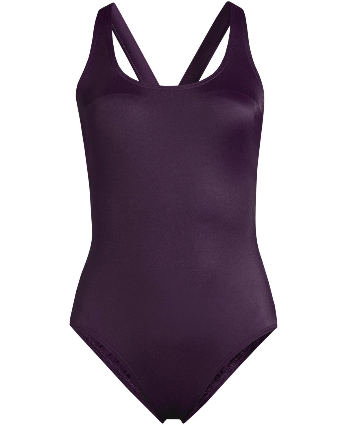 Lands' End Women's Long Torso Tugless X-Back One Piece Swimsuit