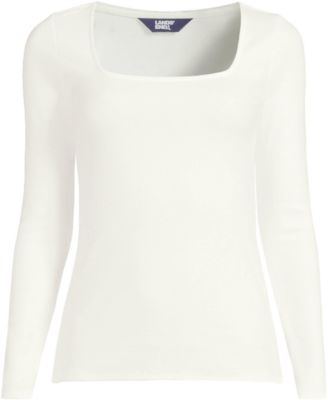 Women's Long Sleeve Rib Square Neck Tee