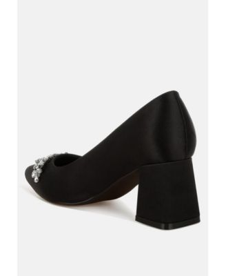 Abatina Satin Diamante Embellished Pumps