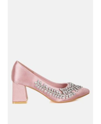 Abatina Satin Diamante Embellished Pumps