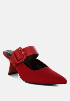 Womens Onagra Microfiber Pointy Slip-On Mules