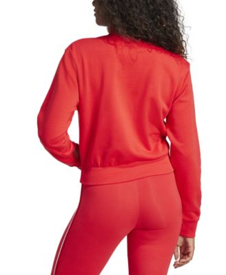 Women's Essentials Color Pop French Terry Cropped Quarter Zip Top