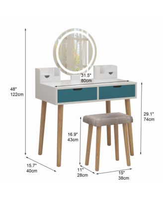 Vanity Desk, Makeup Vanity Desk with Touch Light Mirror