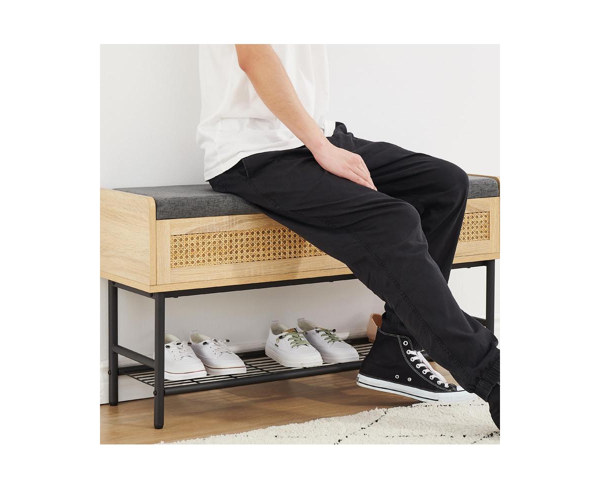 gaomon Shoe Bench, Storage Bench, Entryway Bench with Cushion, Shoe Shelf with Seat, Stable Shoe Organizer for Entryway, Living Room, Bedroom