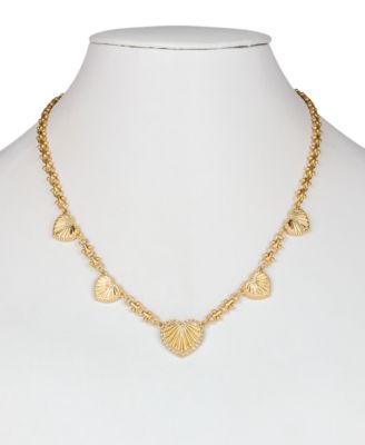 Patricia Nash Gold-Tone Pav Textured Heart Statement Necklace 18 3 extender 8390₽