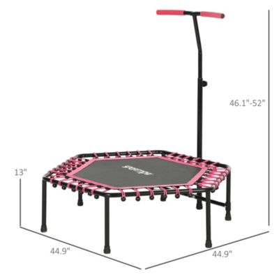 45" Rebounder Trampoline with LED Light & Adjustable Handle,