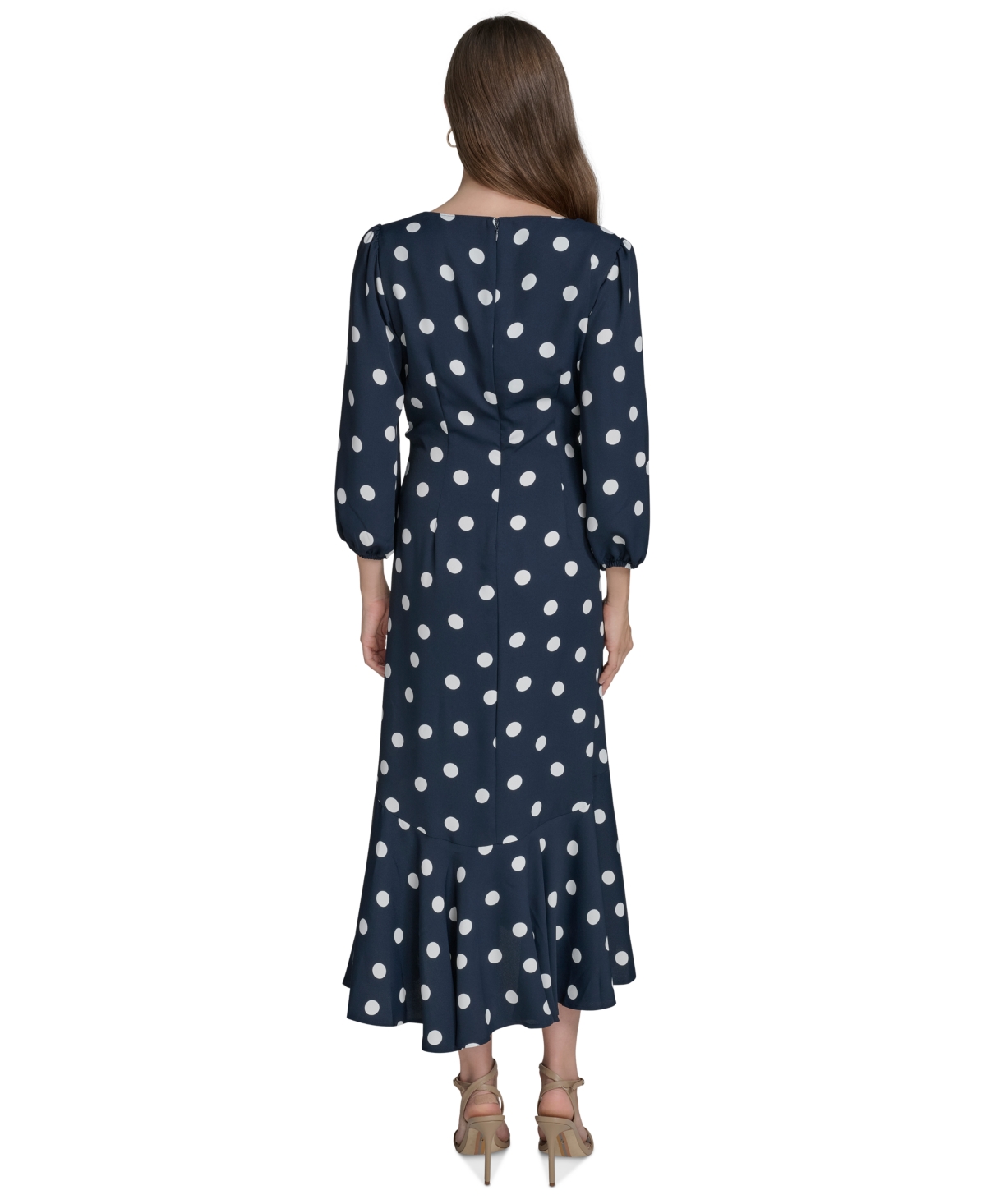 HALSTON WOMEN'S RUCHED-FRONT BALLOON-SLEEVE A-LINE DRESS 