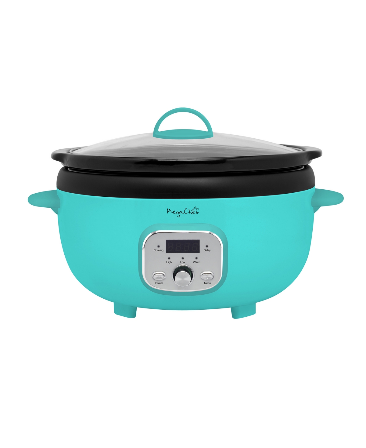 Megachef 3.5 Quart Oval Electric Slow Cooker In Turquoise