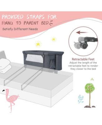 Portable Baby Bedside Bassinet with 5-level Adjustable Heights and Travel Bag