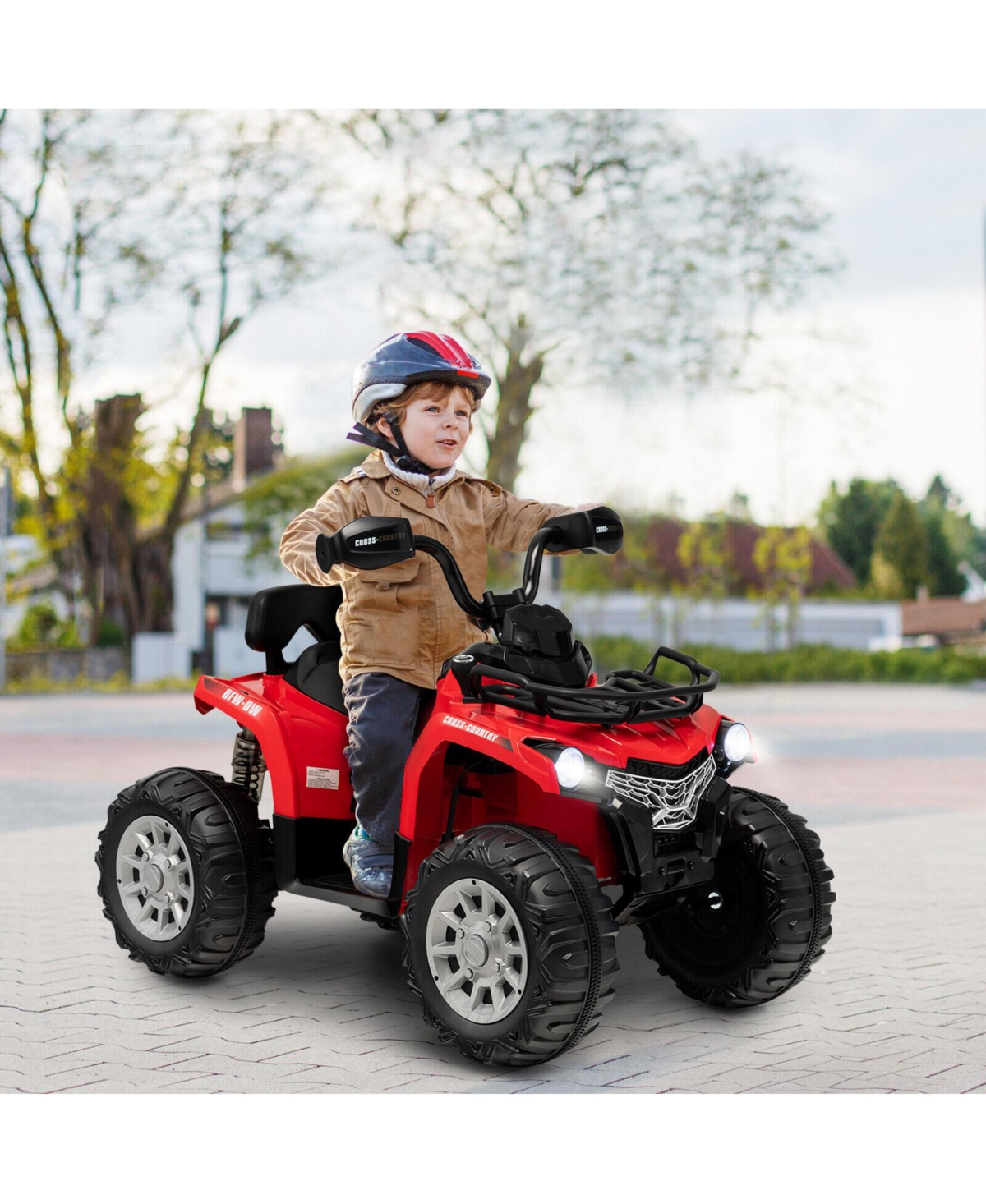 Skonyon 12V Kids Ride On Atv 4 Wheeler with MP3 and Headlights