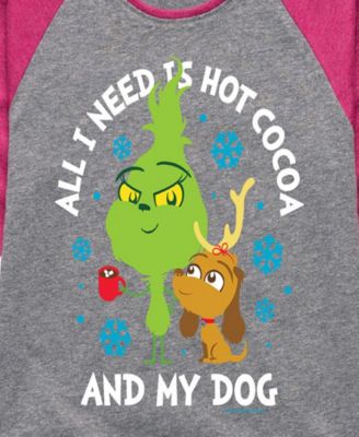Big Girls Grinch Graphic Raglan Top