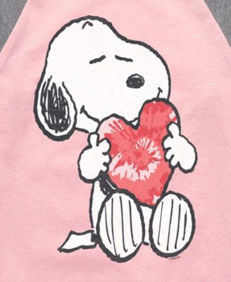 Big Girls Snoopy Heart Graphic Raglan Top