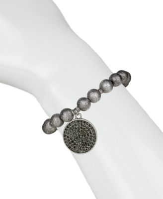 Patricia Nash Silver-Tone Dark Crystal Disc Beaded Stretch Bracelet 6490₽
