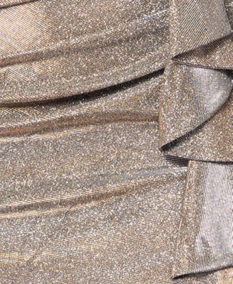 Plus Size Sweetheart-Neck Off-The-Shoulder Metallic Gown