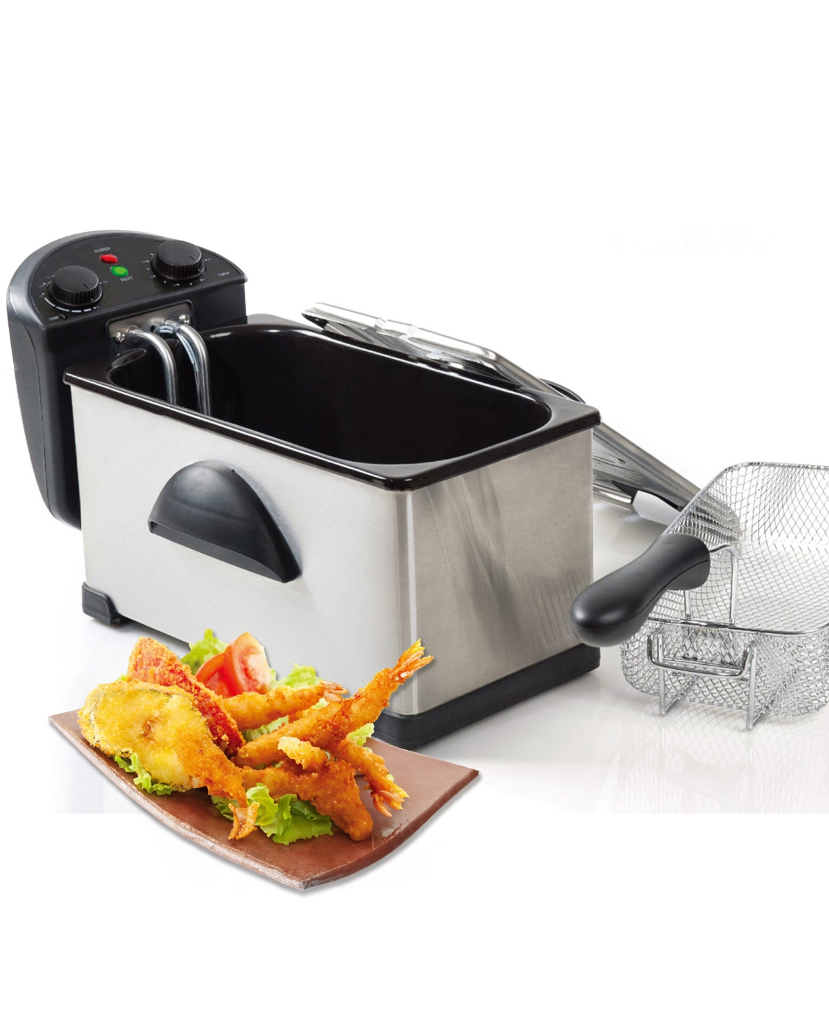 Megachef 3.17 Quart Stainless Steel Electric Deep Fryer With Timer In Silver