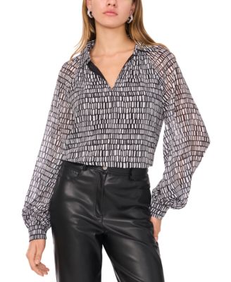 Vince Camuto - Women's Collared Raglan-Sleeve Blouse