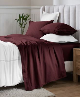 650-TC Egyptian Cotton Solid Deep Pocket Sheet Set, Split King