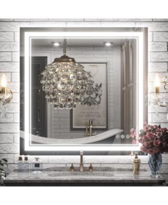 keonjinn LED Bathroom Mirror with Frontlit and Backlit, Stepless 3 Colors Temperature & Dimmable Light