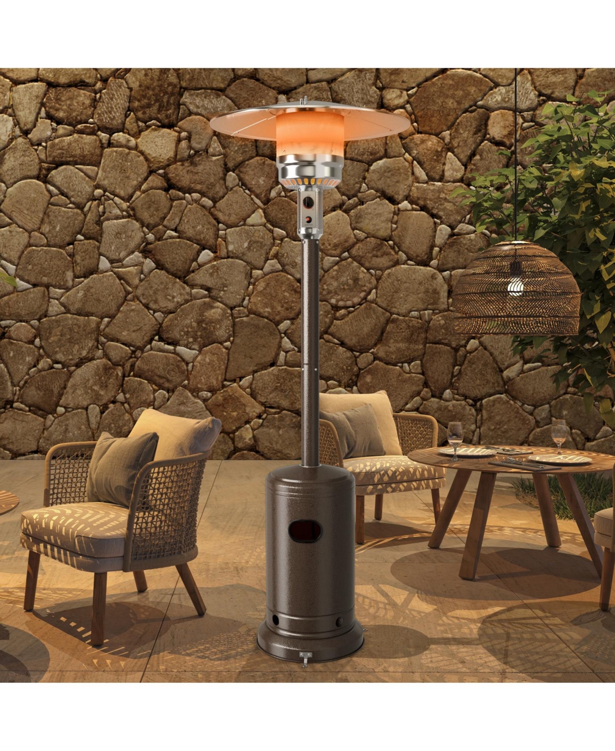 Gouun 50000 Btu Garden Propane Standing Lp Gas Steel Accessories Heater