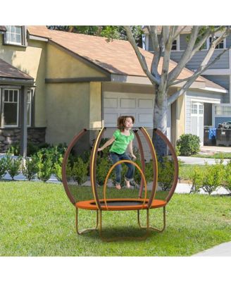 42 Inches Kids Trampoline Bouncing Jumping Mat Recreational Trampoline with Enclosure Net and Heavy Duty Frame