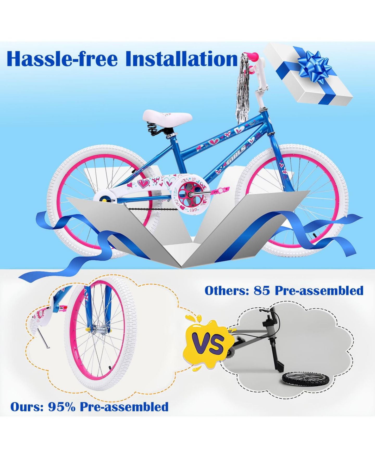 Детская игрушка SUGIFT 20 in. Kids Bike Child Bicycle for Girls Age 7-14 Years, Bule 4.2 stars out of 63 reviews, цвет: Синий — фото 5
