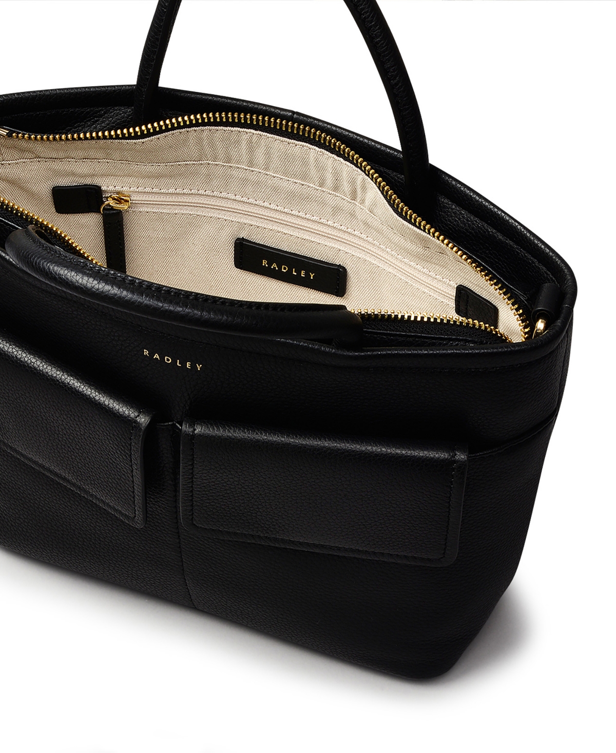 Shop Radley London Brompton Crescent Small Ziptop Grab Bag In Black
