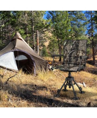 Swivel Hunting Chair with 4 360° Adjustable Legs Folding Silent Swivel Blind Chair Camouflage