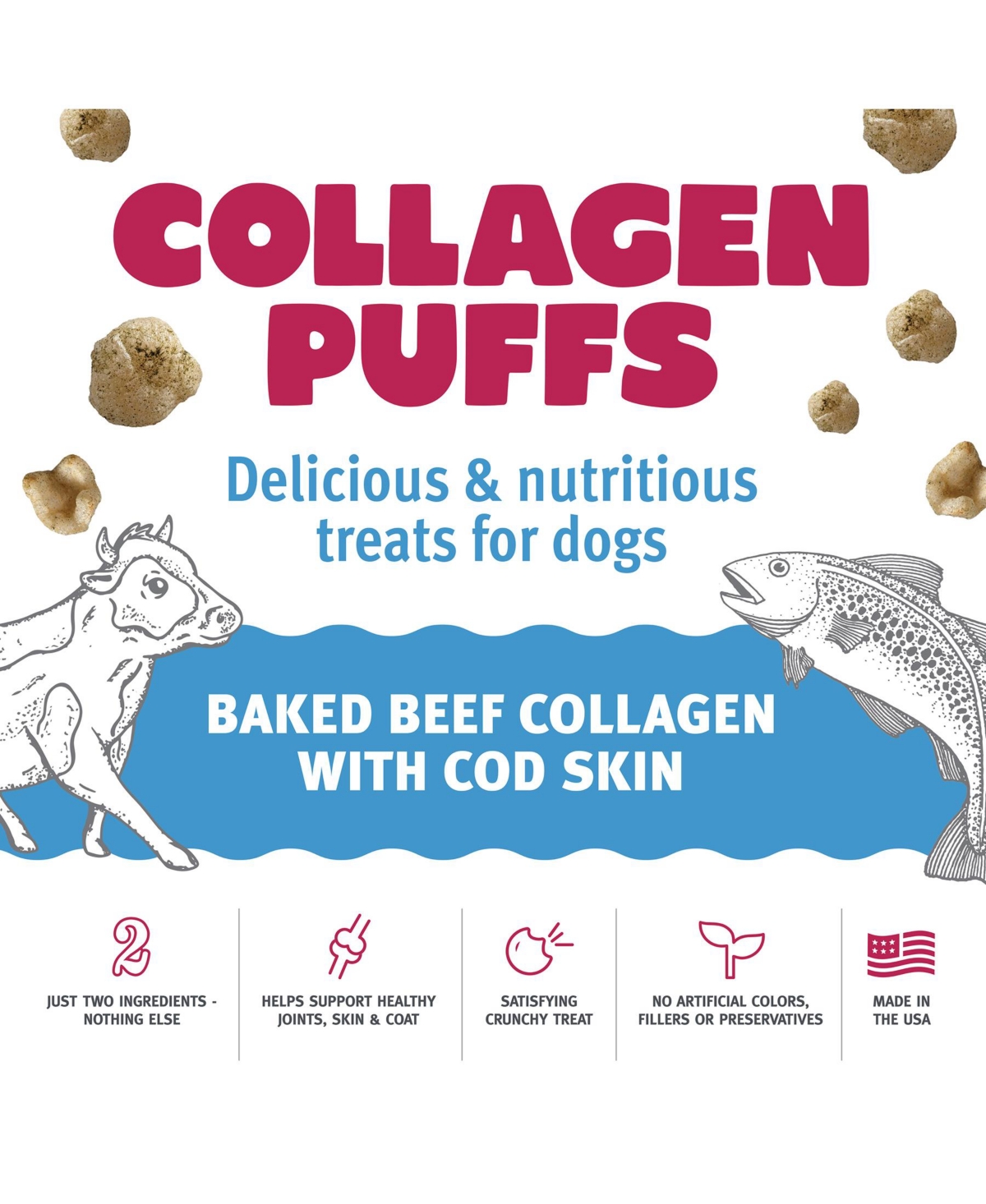 Icelandic+ Collagen Puffs: Beef With Cod Skin - Dog Treat