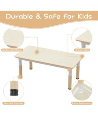 Kids Table and Chair Set, Height Adjustable Toddler Table and 4 Chairs Set for Ages 2-10, Graffiti Desktop, Non-Slip Legs, Arts & Crafts Table, Children Activity Table for Daycare Classroom Home