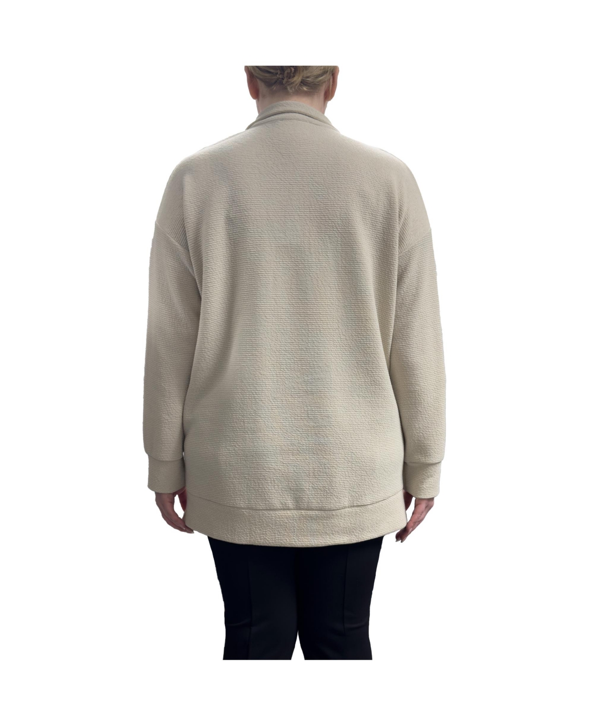 Standards & Practices Plus Size Long Sleeve Johnny-Collar Knit Top