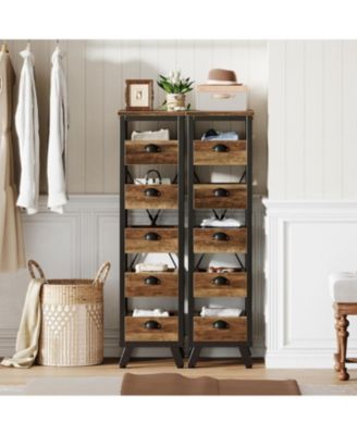 Tall 5-Drawer Wood Dresser – Slim Vertical Storage Organizer for Bedroom, Living Room, Entryway