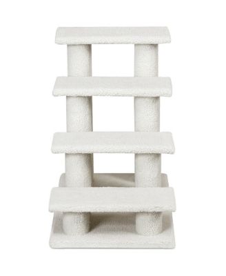 4-Step Pet Stairs Carpeted Ladder Ramp Scratching Post Cat Tree Climber